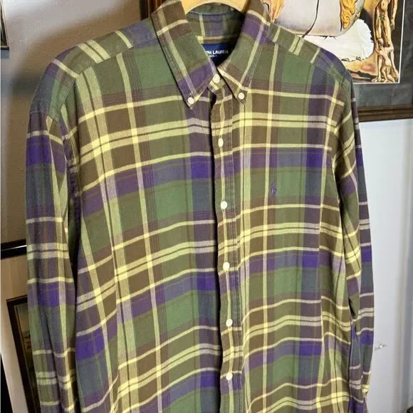 Vintage Polo Ralph Lauren Plaid Button Up Shirt - Picture 2 of 6